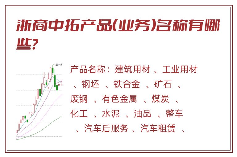 浙商中拓产品（业务）名称有哪些？