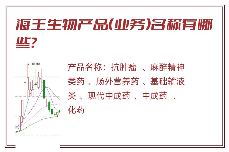 海王生物产品（业务）名称有哪些？