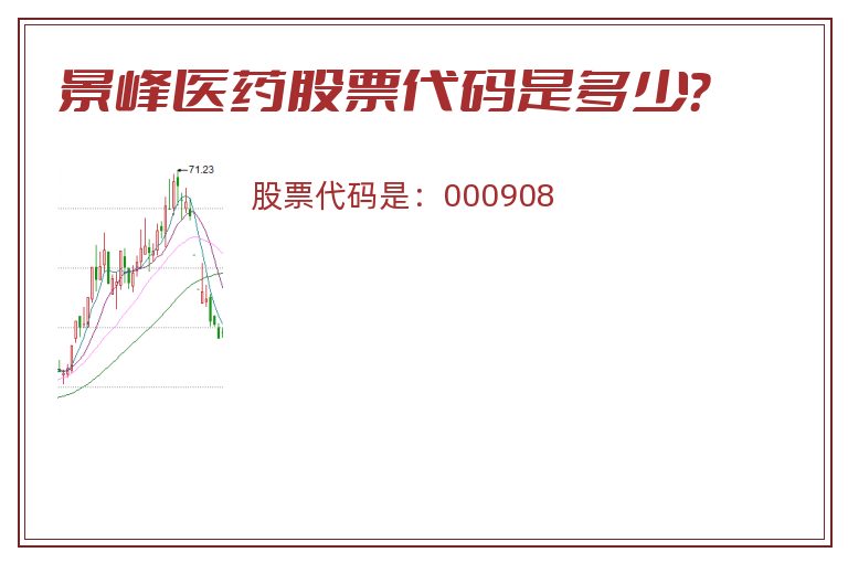 景峰医药股票代码是多少？