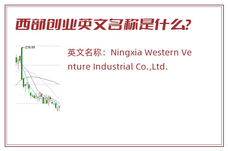 西部创业英文名称是什么？