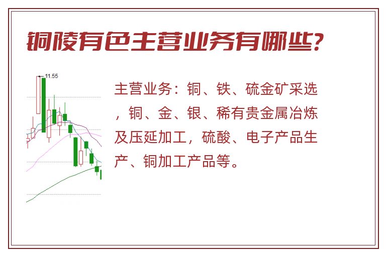 铜陵有色主营业务有哪些？