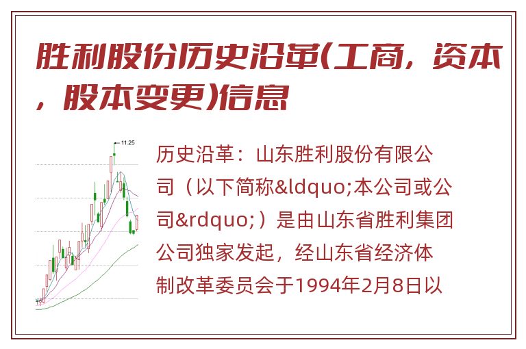胜利股份历史沿革（工商，资本，股本变更）信息